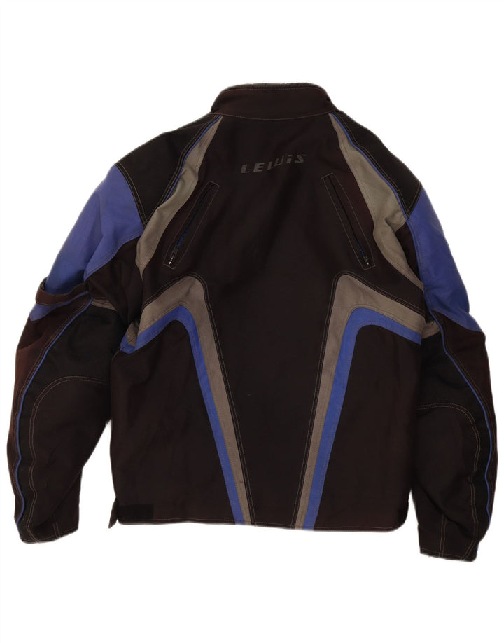 Lewis Chaqueta de corredor gráfica para hombre UK 38 Mediana Nylon color block negro