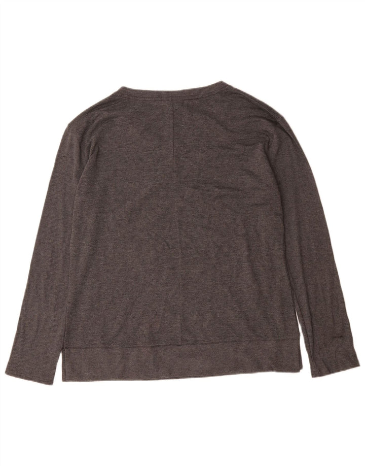 Reebok - Jersey con cuello en V para mujer, talla 40, XL, poliéster gris