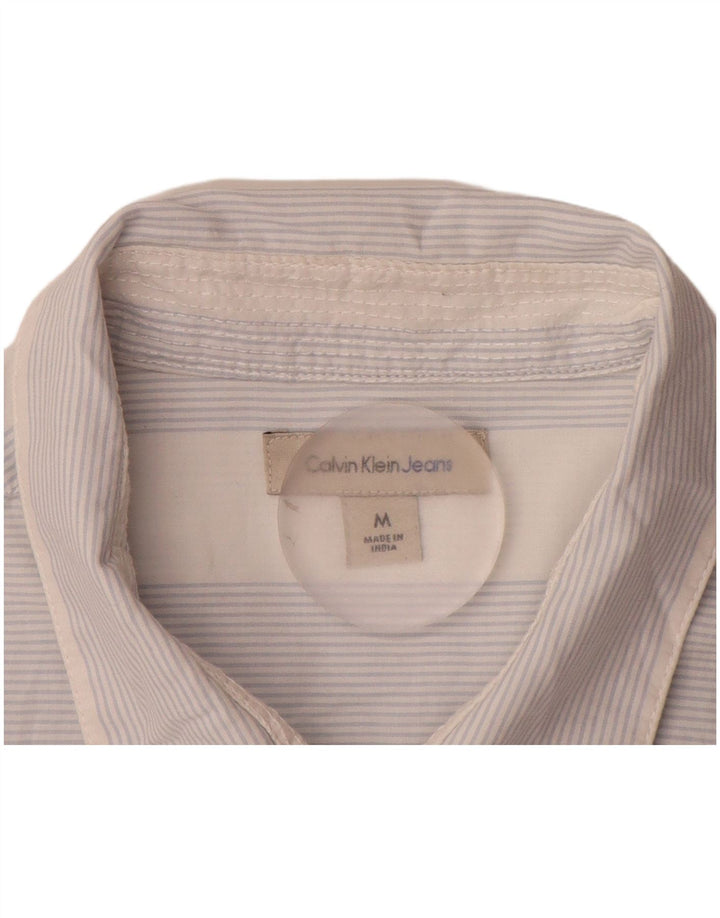 CALVIN KLEIN JEANS Camisa Manga Corta Hombre Algodón Rayas Azul Medio