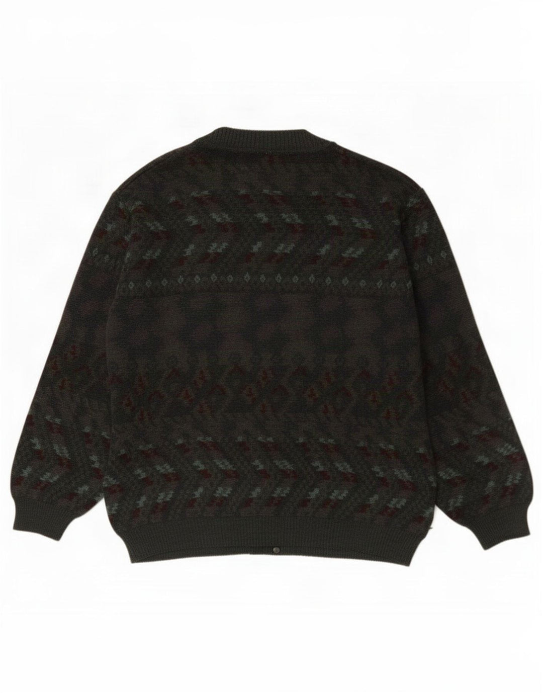 Suéter tipo cárdigan vintage para hombre gris grande