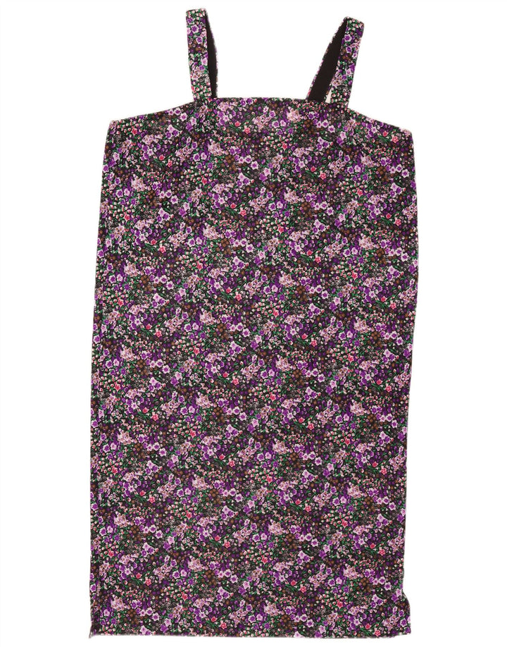 Vintage mujer Sundress Reino Unido 14 grande multicolor floral