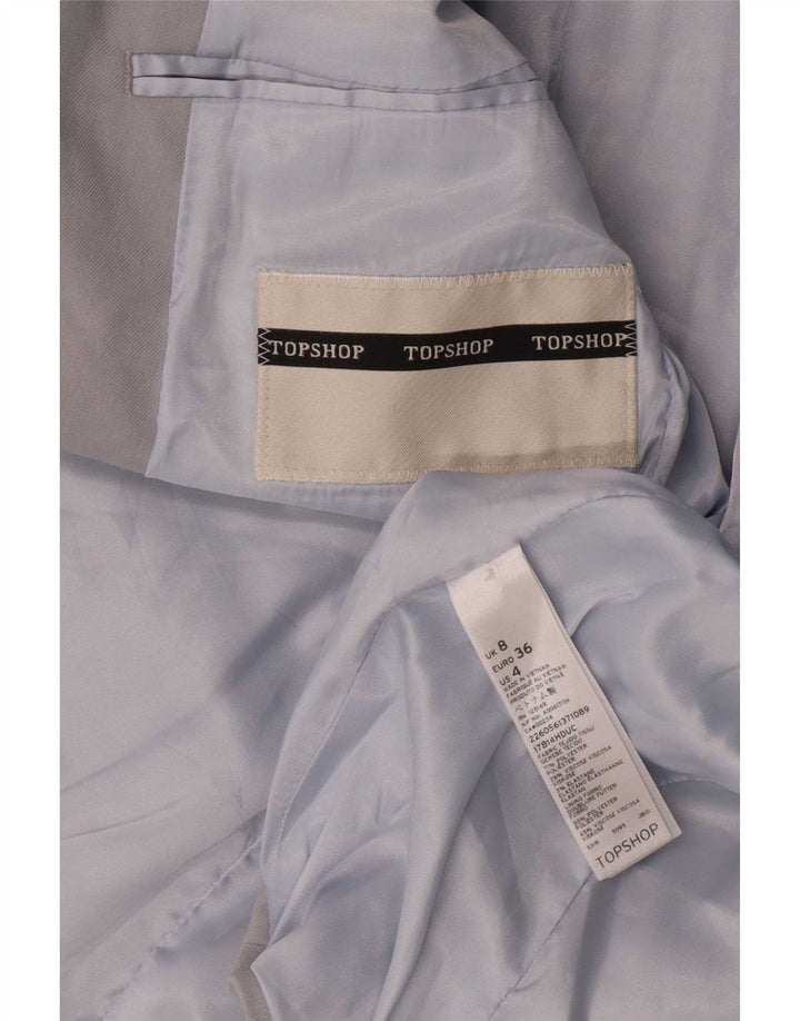 Topshop Chaqueta tipo blazer con 1 botón para mujer UK 8 Small Poliéster gris