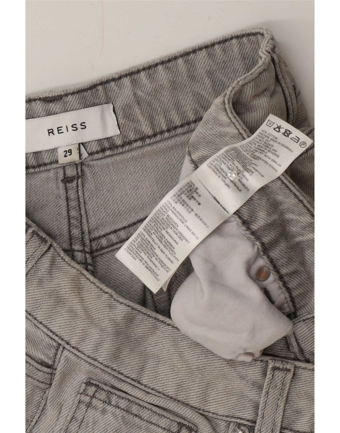 Vaqueros Capri Reiss Mujer W29 L21 Algodón Gris