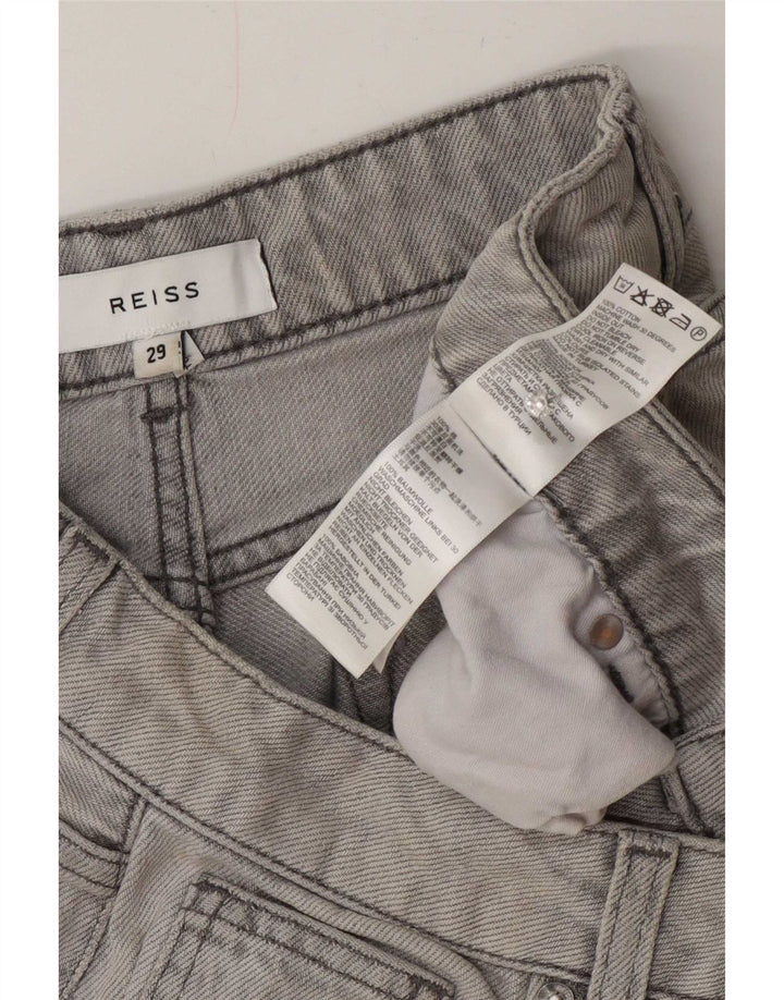 Vaqueros Capri Reiss Mujer W29 L21 Algodón Gris