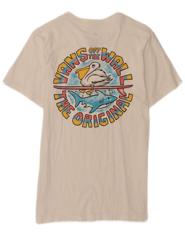 Vans Camiseta gráfica de ajuste personalizado para mujer Top UK 10 Small White Cotton