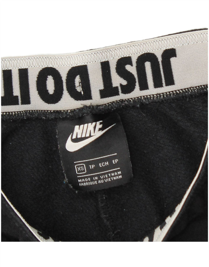 NIKE Mujer Graphic Chándal Pantalones Joggers UK 4 XS Negro Algodón