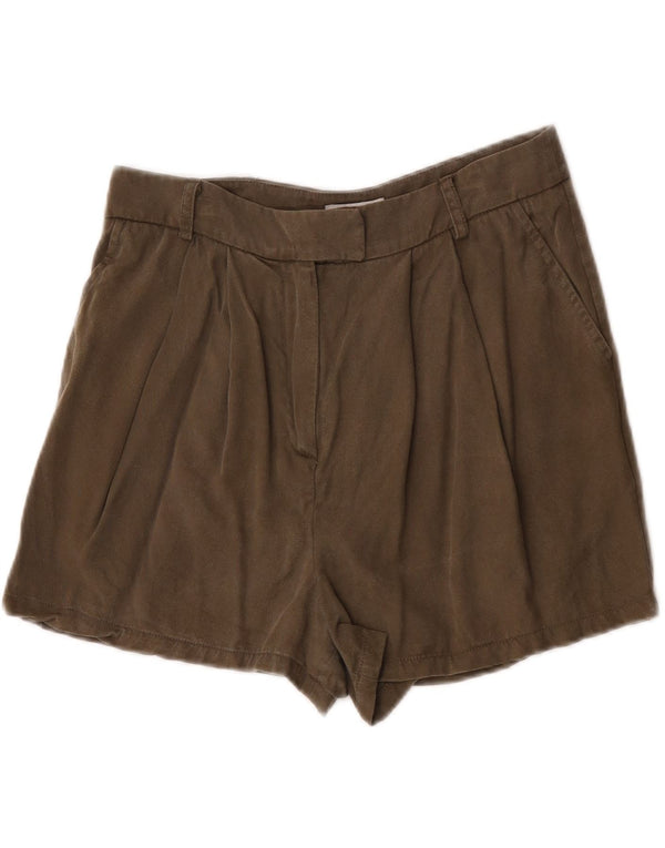 JACK WILLS Pantalones cortos chinos de cintura alta para mujer UK 10 Small W26 Caqui