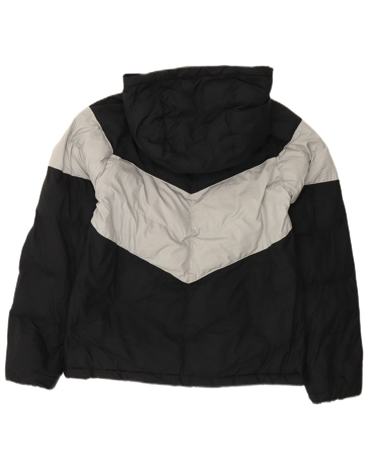 Nike Chaqueta acolchada con capucha para niños 13-14 años XL Negro Colorblock Poliéster