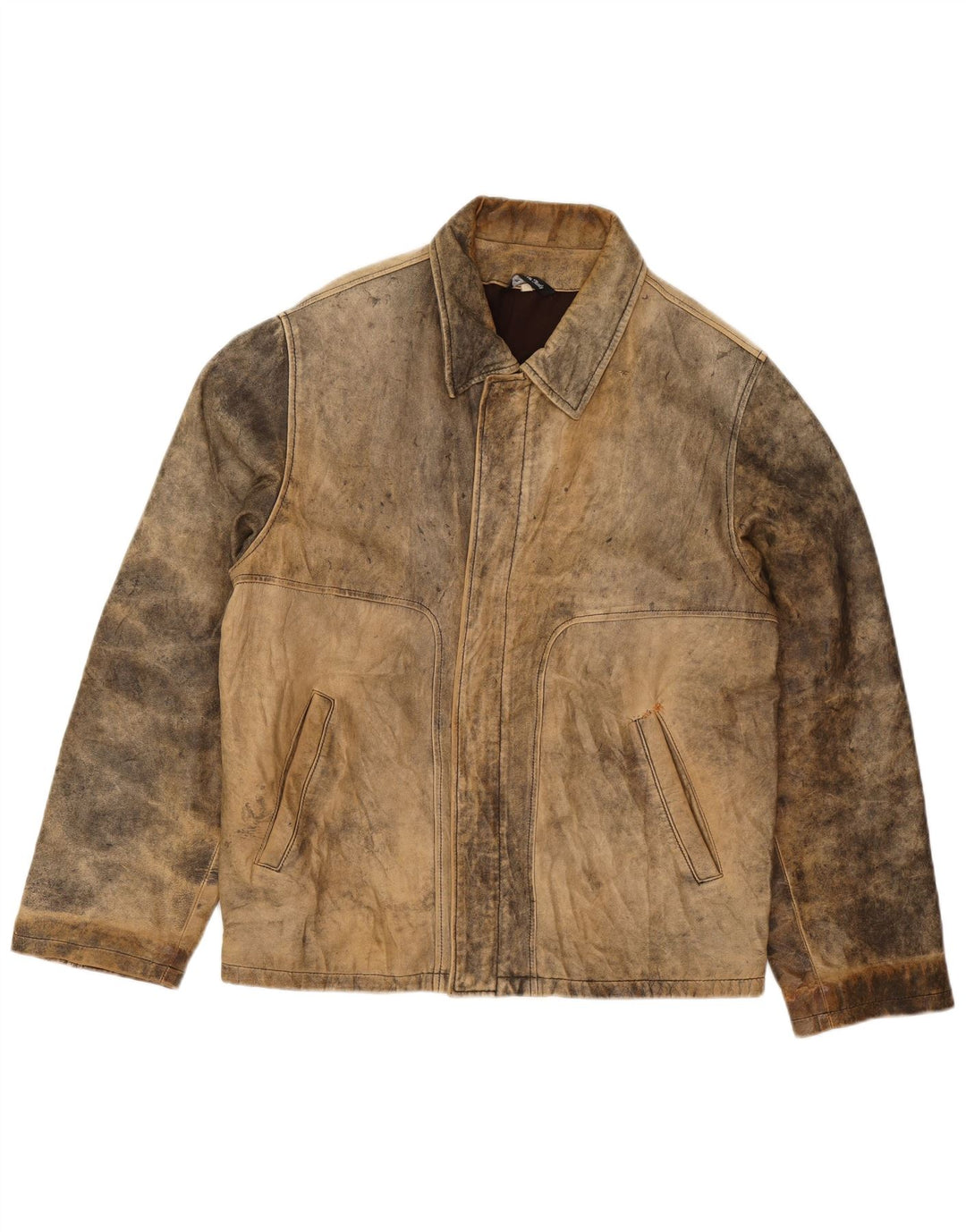 Desi Chaqueta de cuero para hombre UK 38 Cuero marrón medio