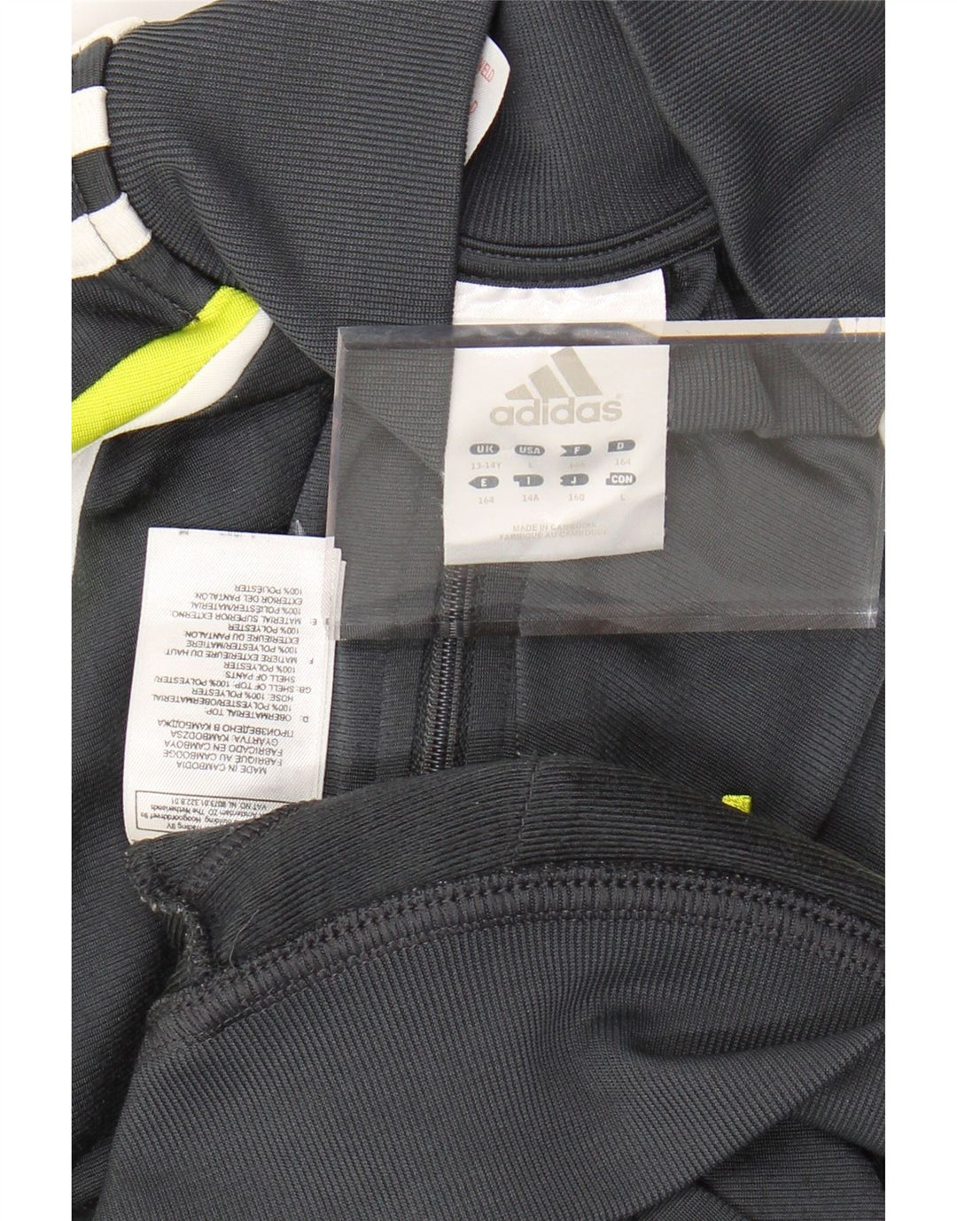 ADIDAS Chaqueta de chándal para niño 13-14 años Gris Poliéster color block