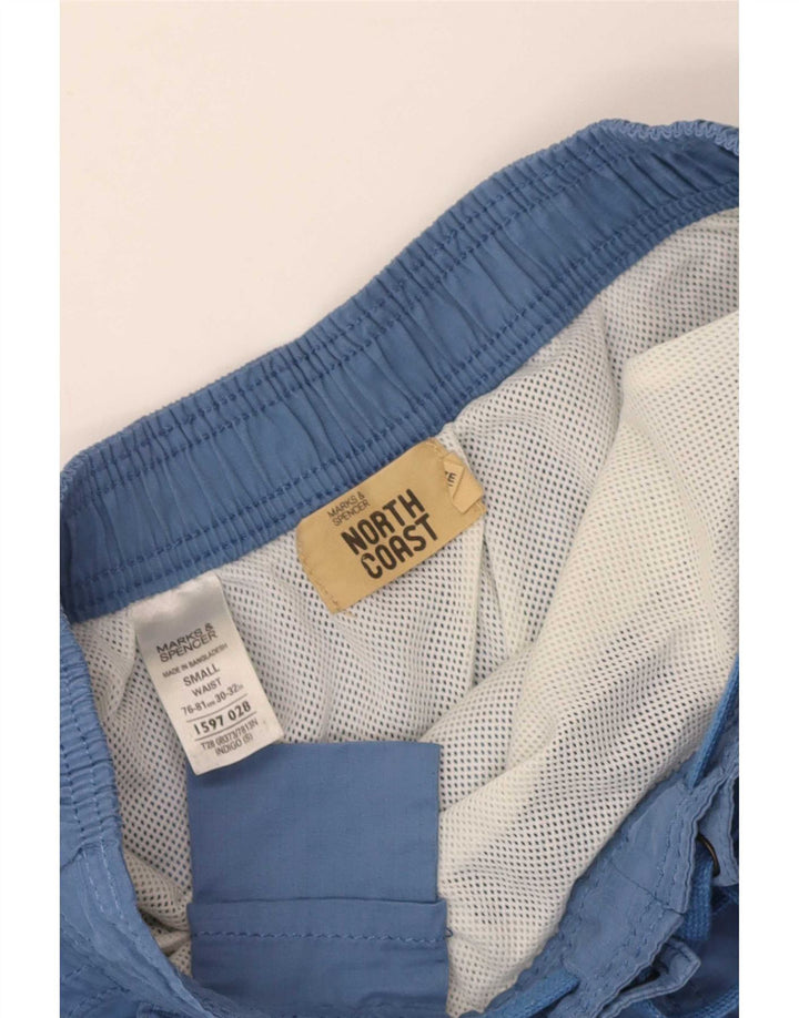 Marks & Spencer Mens Cargo Bañador Shorts Pequeño Poliéster Azul