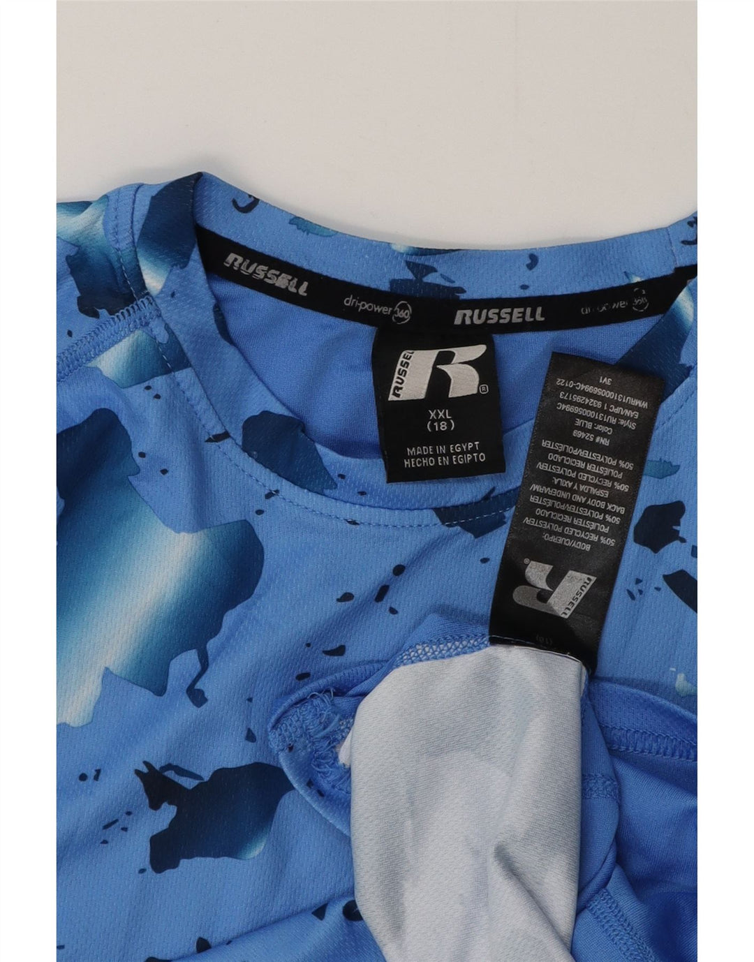 Russell Athletic Camiseta Dri-Power para niño 15-16 años 2XL Azul Poliéster