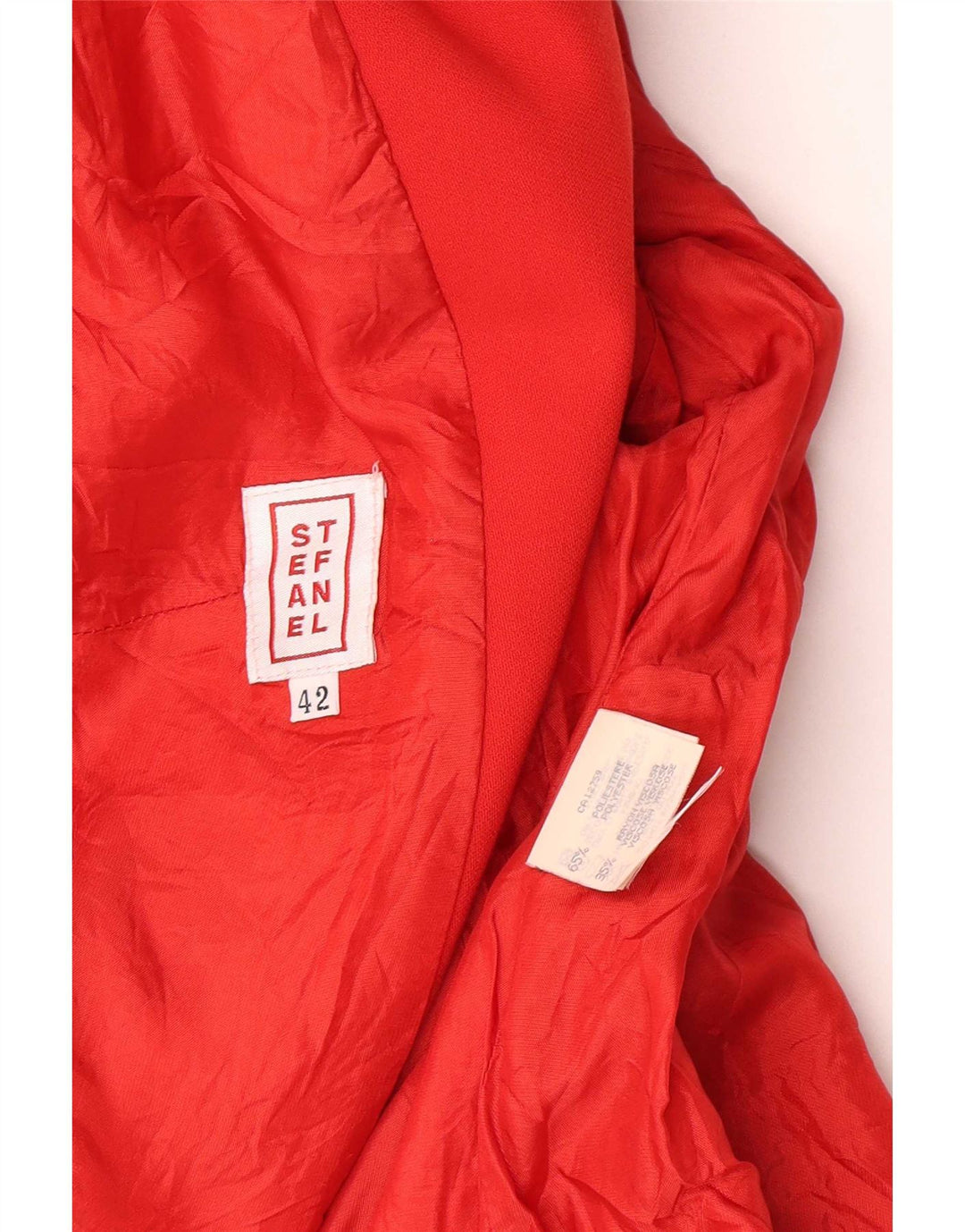 Stefanel Chaqueta Blazer De 4 Botones Para Mujer IT 42 Poliéster Rojo Mediano