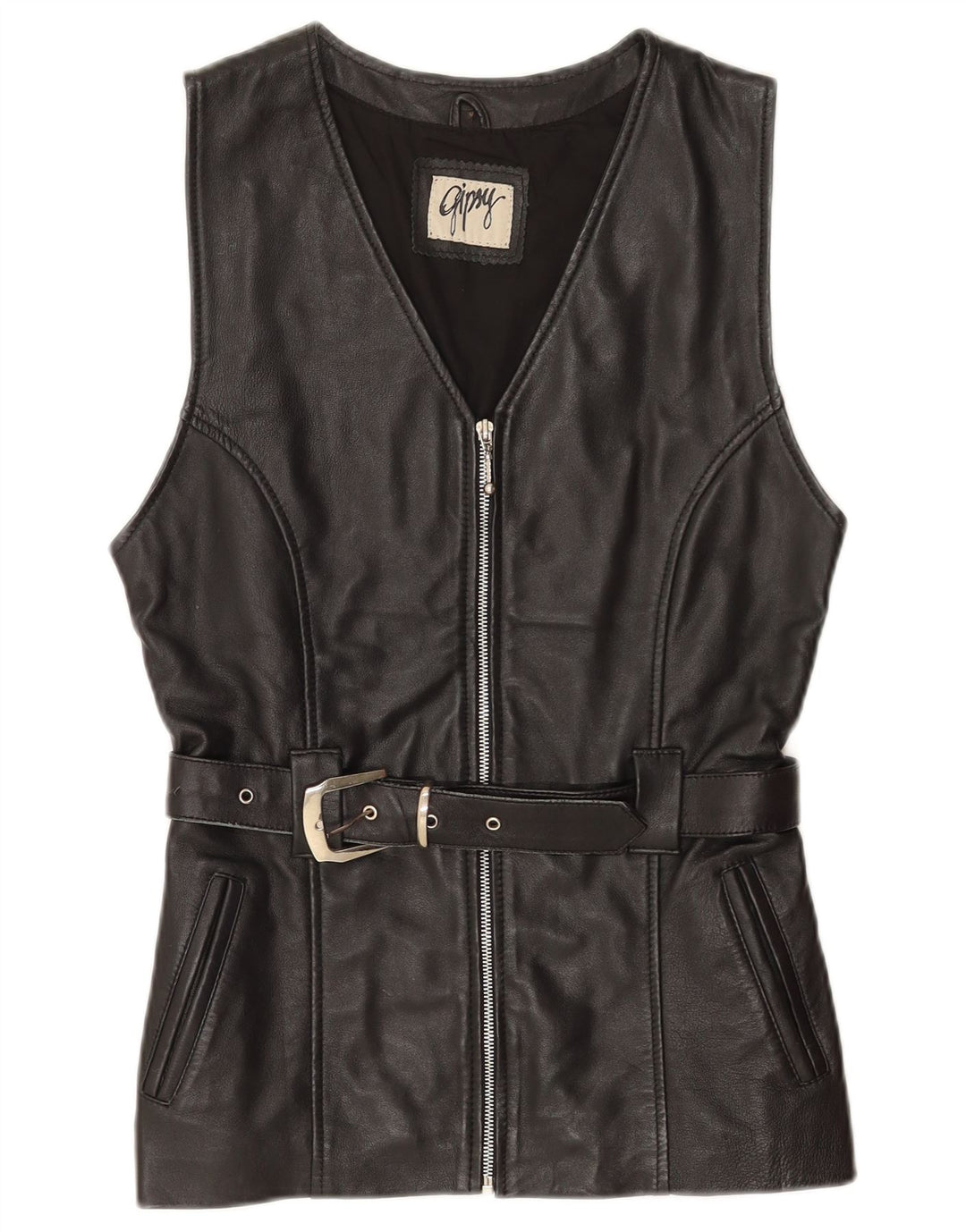 Gipsy - Chaleco de piel para mujer, talla 40, talla mediana, color negro