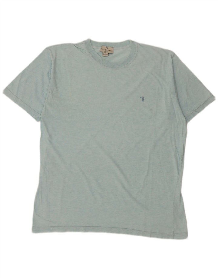 Trussardi Hombre Camiseta Top Grande Azul Algodón
