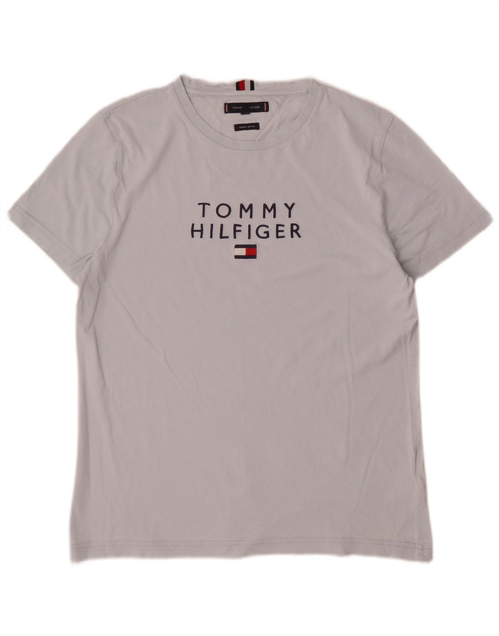 Tommy Hilfiger Camiseta gráfica para hombre Top Algodón gris medio