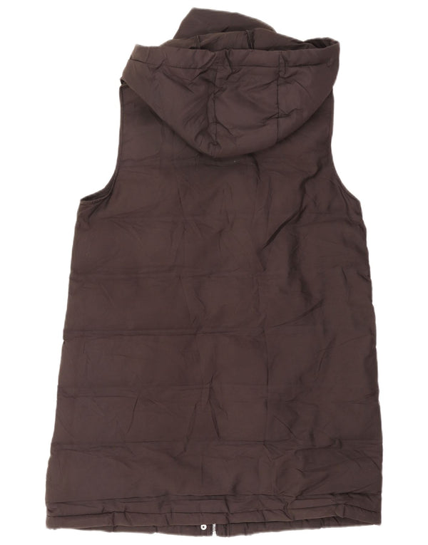 Zara Mujer Chaleco Acolchado Con Capucha UK 44 Medium Negro