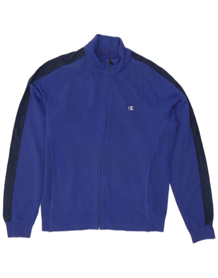 Champion Chaqueta De Chándal Para Hombre Grande Azul Colorblock Algodón