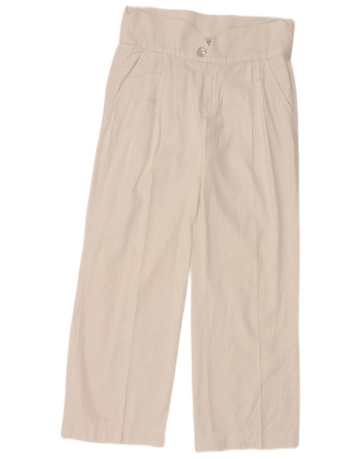 MASSIMO DUTTI Pantalón Chino Pegged Mujer W30 L27 Blanco