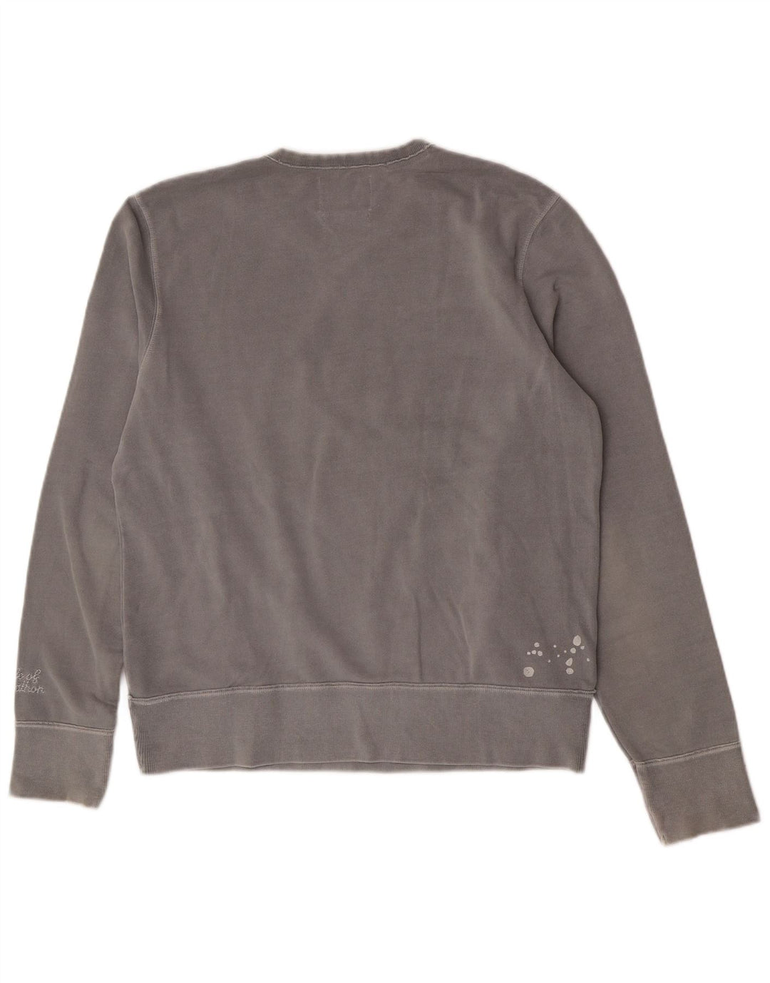 Zara Hombre Sudadera Gráfica Jumper Large Gris Algodón