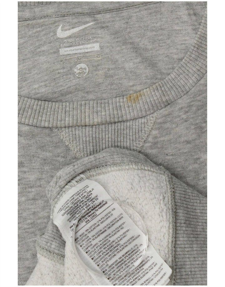 Nike - Sudadera tipo jersey para hombre, talla pequeña, algodón moteado gris