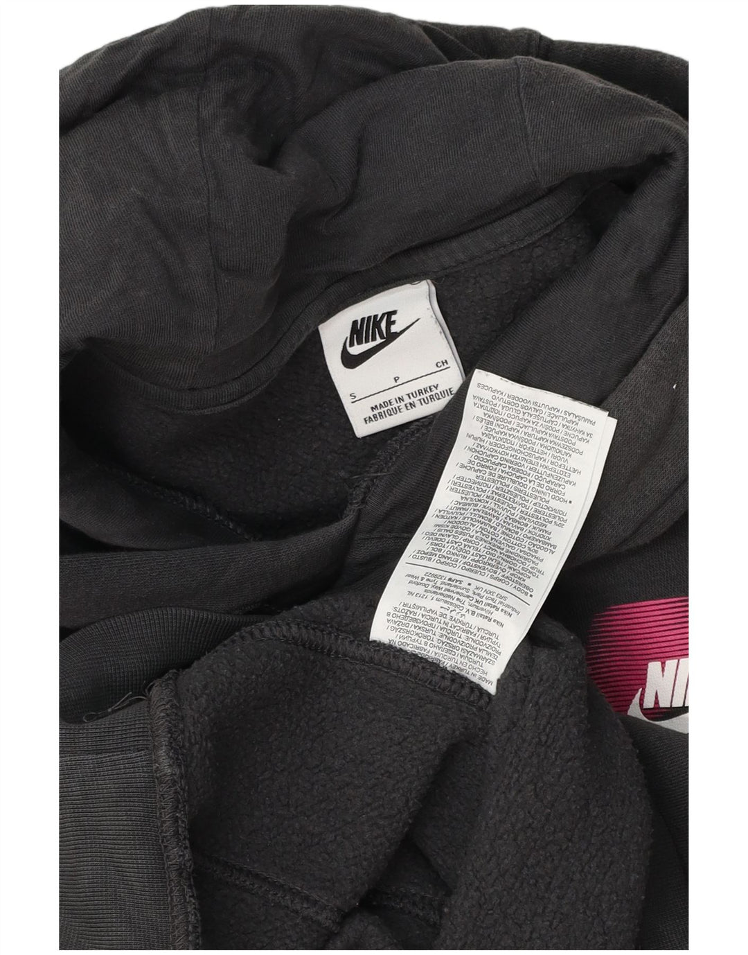 Nike Jersey con capucha gráfica para hombre, talla pequeña, algodón gris