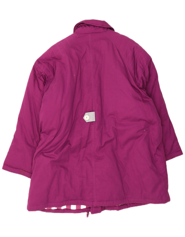 Vintage mujer cortavientos abrigo EU 52 4XL algodón púrpura