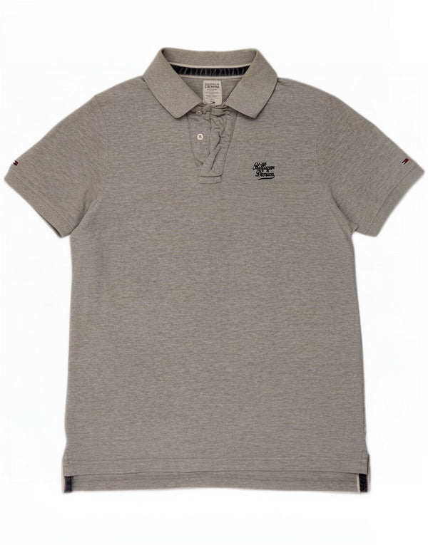 Tommy Hilfiger Polo para hombre XL Algodón moteado gris