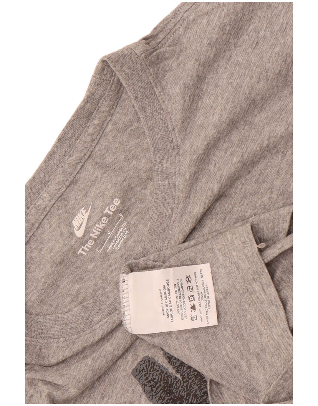 Nike Camiseta gráfica para hombre Top grande de algodón moteado gris