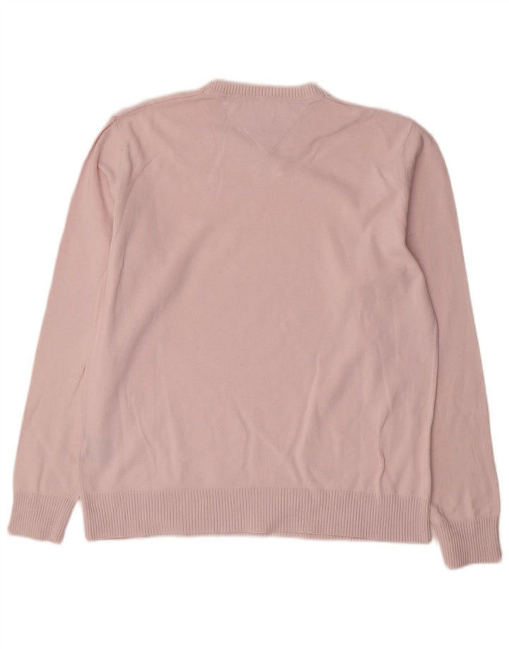 Tommy Hilfiger Jersey con Cuello en V para Hombre de algodón Rosa Medio