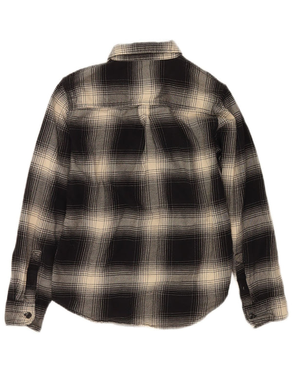 VANS Camisa de franela para niño 8-9 años Small Black Check Cotton