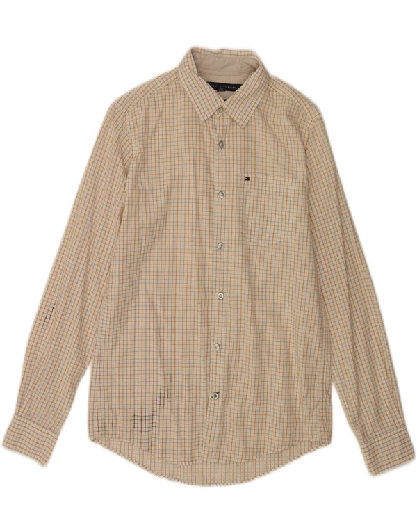 Camisa Tommy Hilfiger Hombre New York Fit Algodón A Cuadros Beige Pequeño