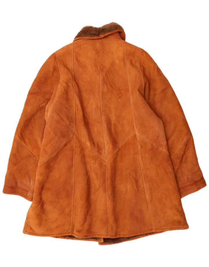 Vintage mujer shearling abrigo IT 44 Medio Beige Shearling Clásico