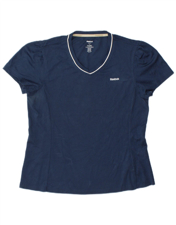 Reebok Camiseta para Mujer Top UK 40 Grande Azul Marino Poliéster