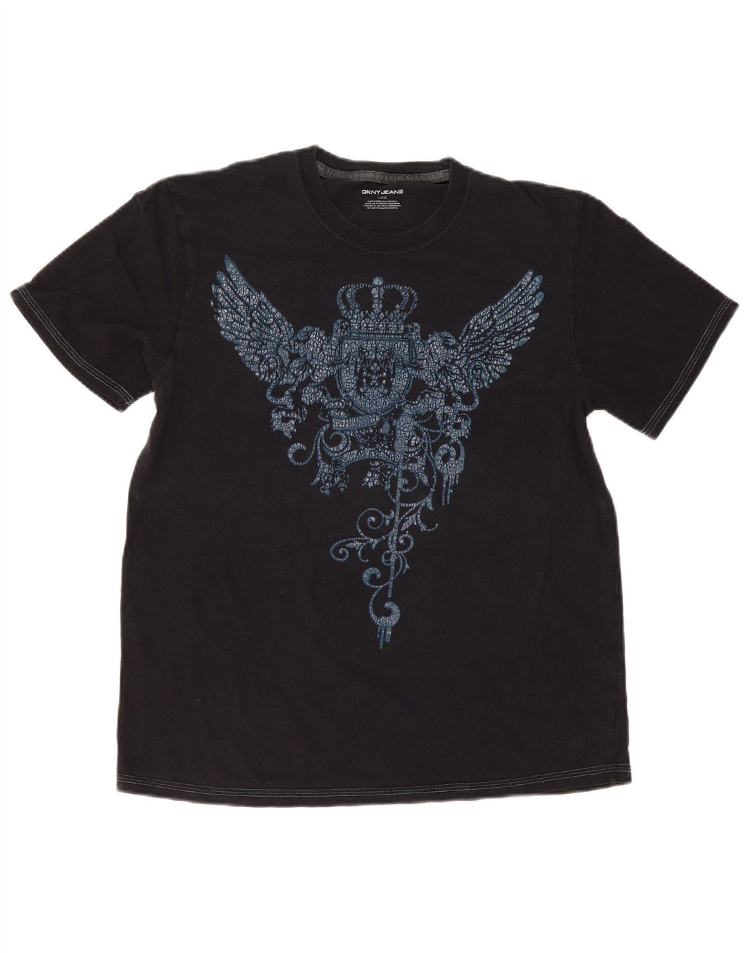 Dkny Camiseta gráfica para mujer Top UK 46 Large Black