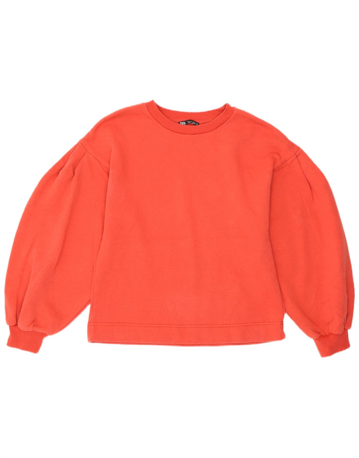 Zara Mujer Relaxed Fit Sudadera Jumper UK 8 Small Naranja