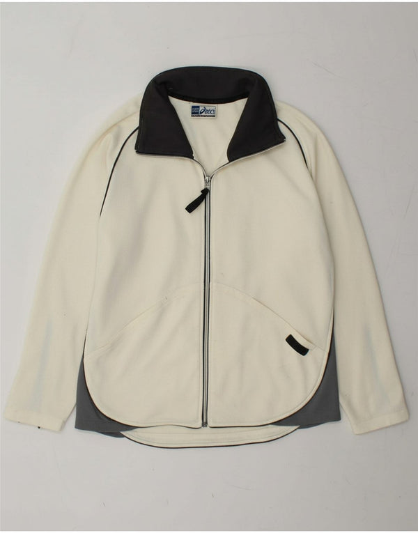 ASICS Womens Tracksuit Top Jacket UK 16 Large White Colourblock
