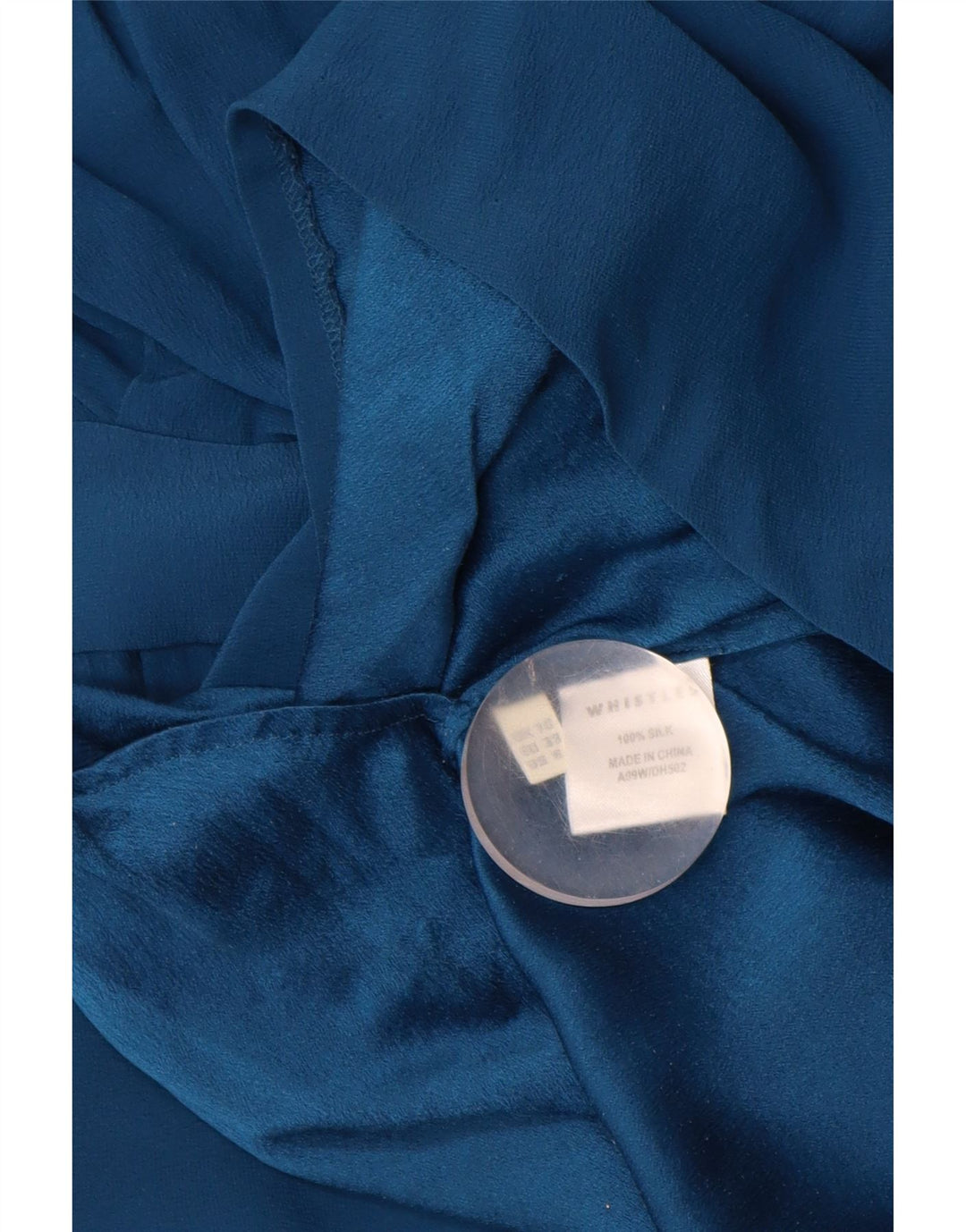 WHISTLES Vestido burbuja sin mangas para mujer UK 10 Small Blue Silk