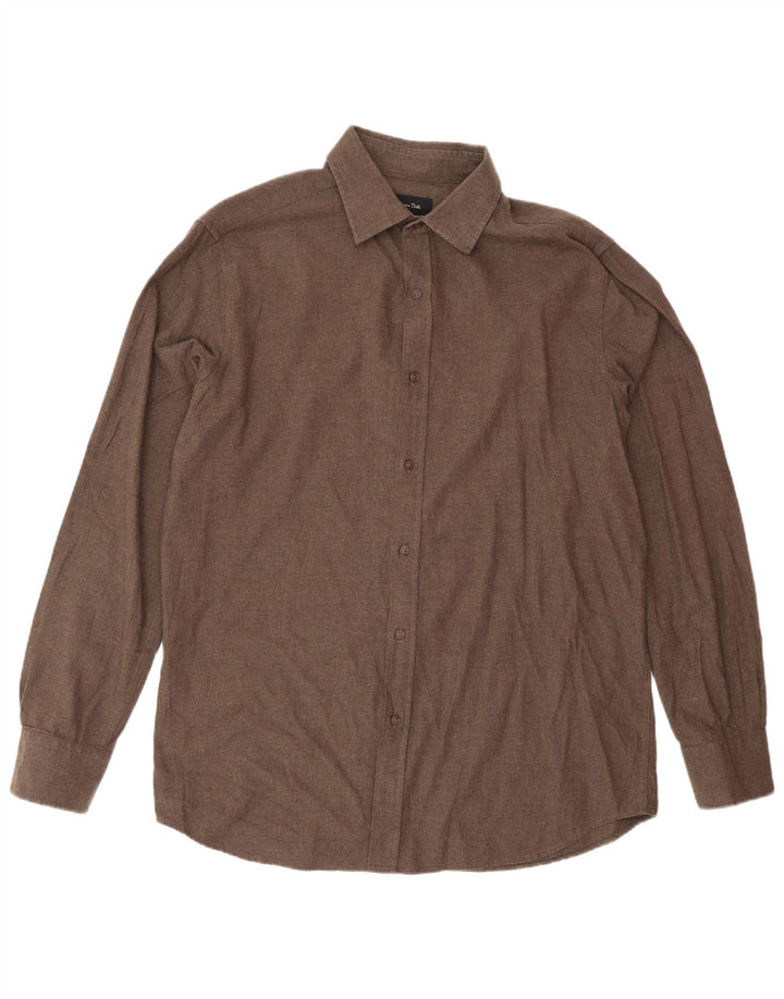 MASSIMO DUTTI Camisa Hombre Grande Marrón Algodón