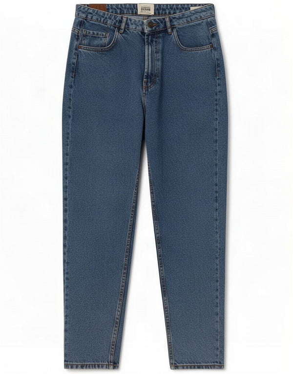 Zara Vaqueros cónicos de cintura alta Trafaluc para mujer EU 42 Large W32 L28 Azul