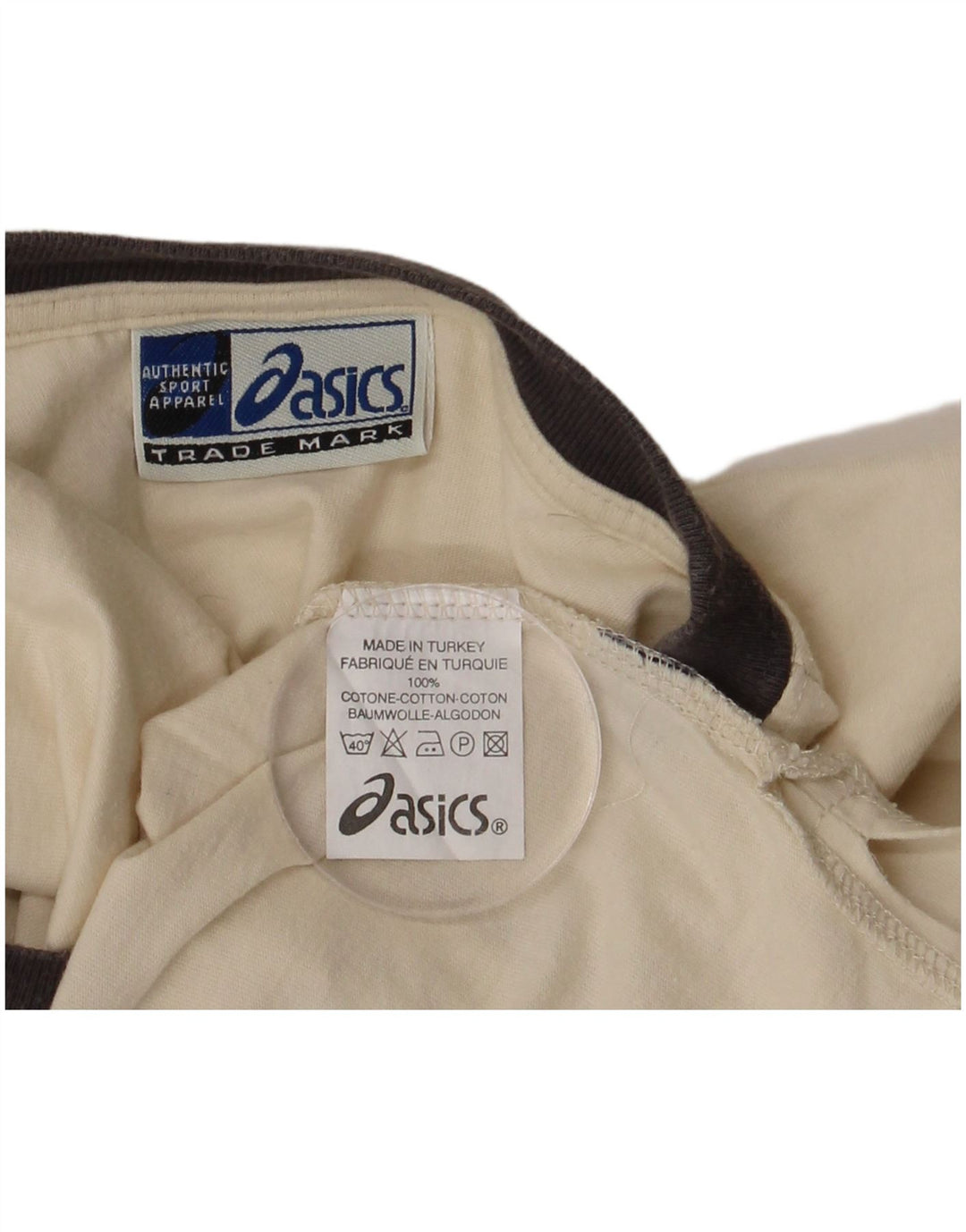 ASICS - Camiseta gráfica para hombre, talla grande, algodón beige