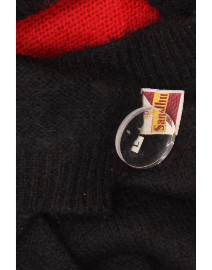 Sandhu Jersey con cuello vuelto para hombre, talla grande, color rojo