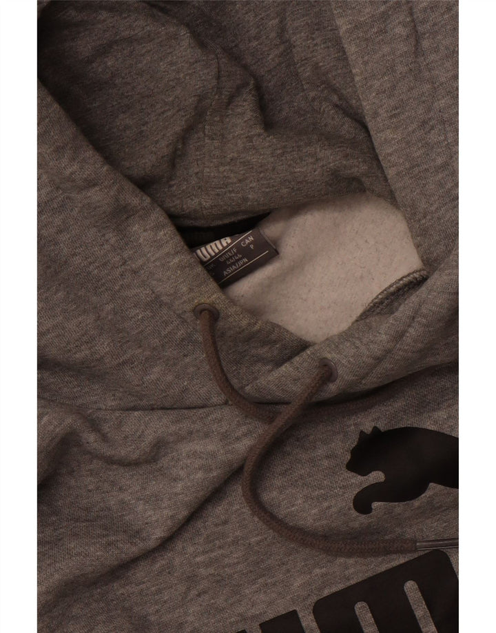 Puma Sudadera con capucha gráfica para hombre, talla pequeña, gris