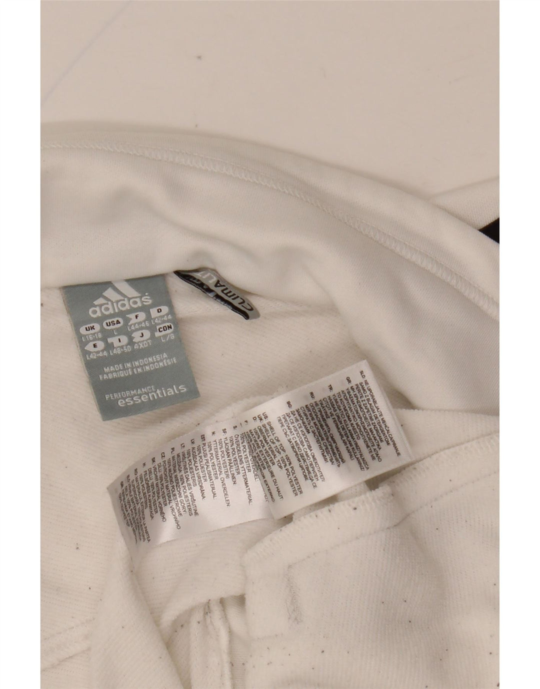 ADIDAS Mujer Climalite Chándal Top Chaqueta Reino Unido 16/18 Grande Blanco