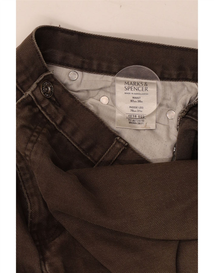 Marks & Spencer Vaqueros rectos Blue Harbor para hombre W38 L31 Algodón marrón