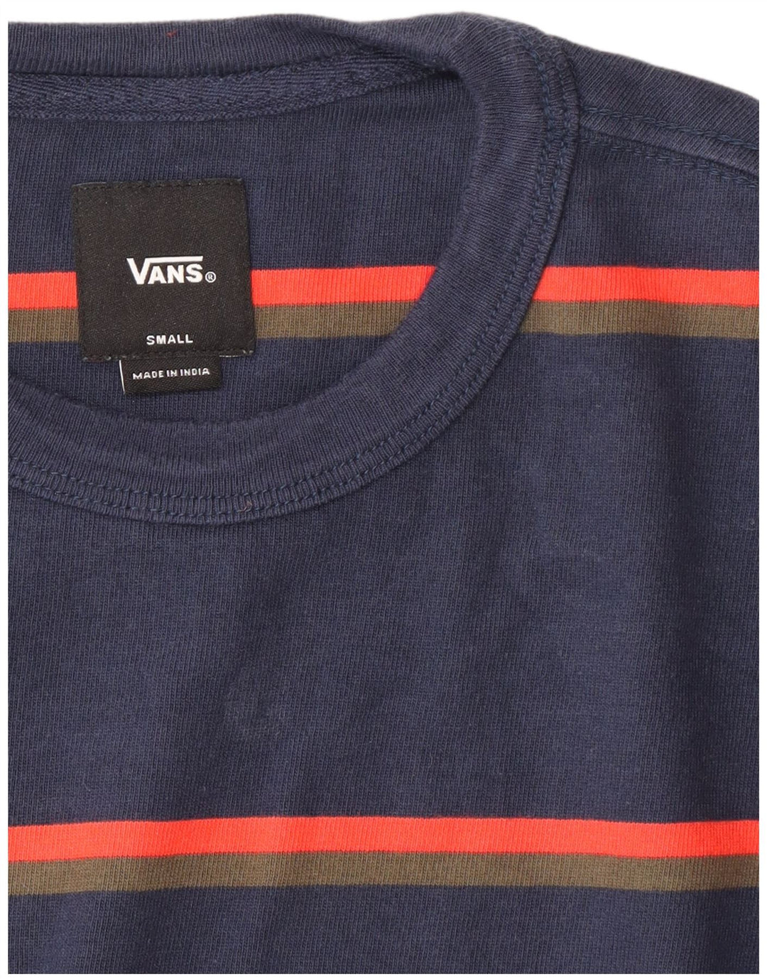 VANS Hombre Top Manga Larga Pequeño Azul Marino Rayas