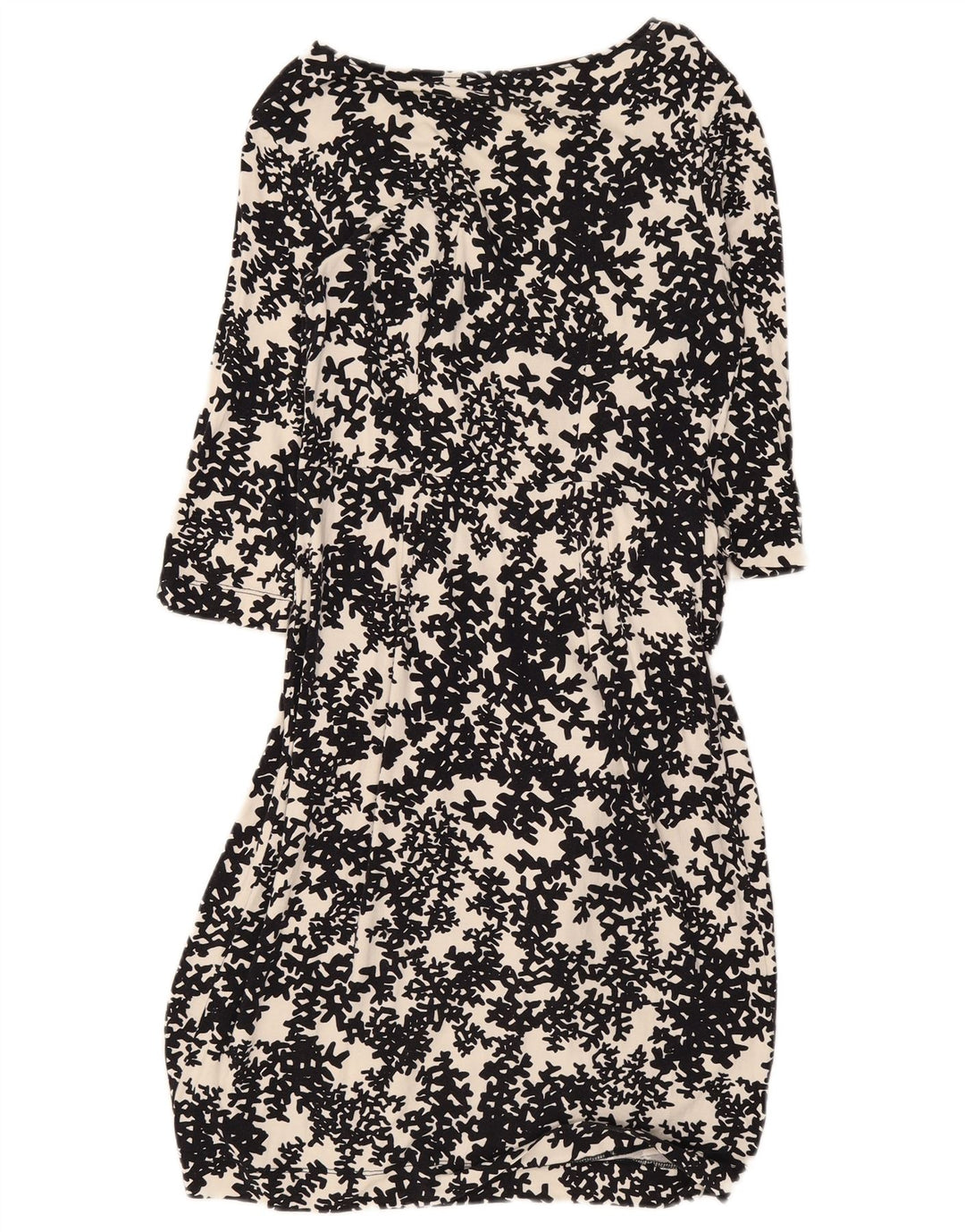 Hobbs Vestido básico de manga 3/4 para mujer, talla 40, talla pequeña, viscosa floral negra