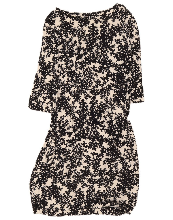 Hobbs Vestido básico de manga 3/4 para mujer, talla 40, talla pequeña, viscosa floral negra