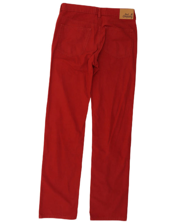Best Company Pantalones casuales rectos para hombre W34 L34 Algodón rojo