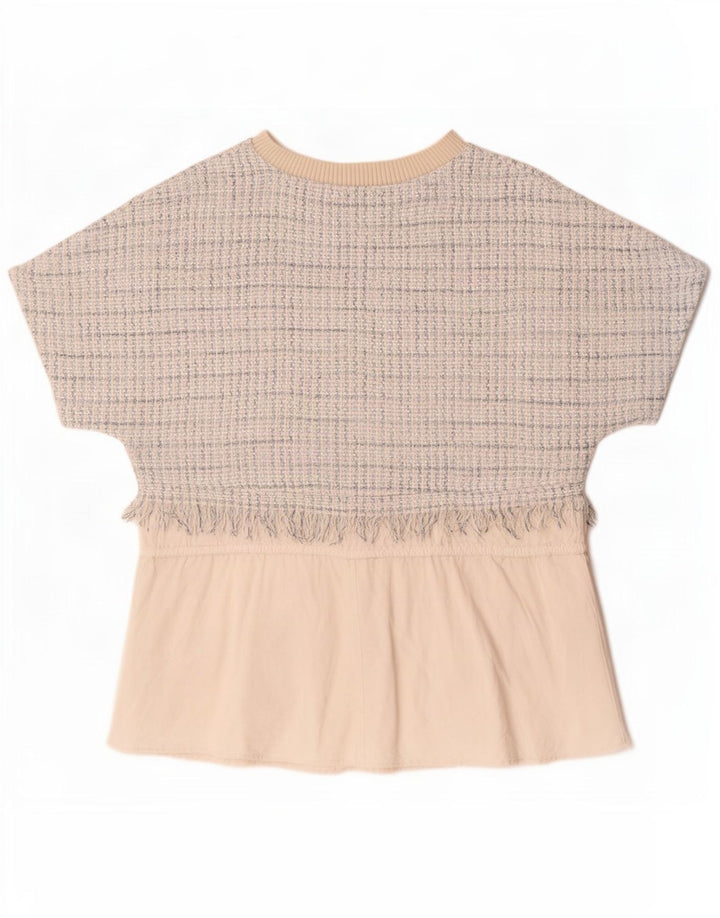 Zara Mujer Blusa Top UK 40 Medium Off White Check
